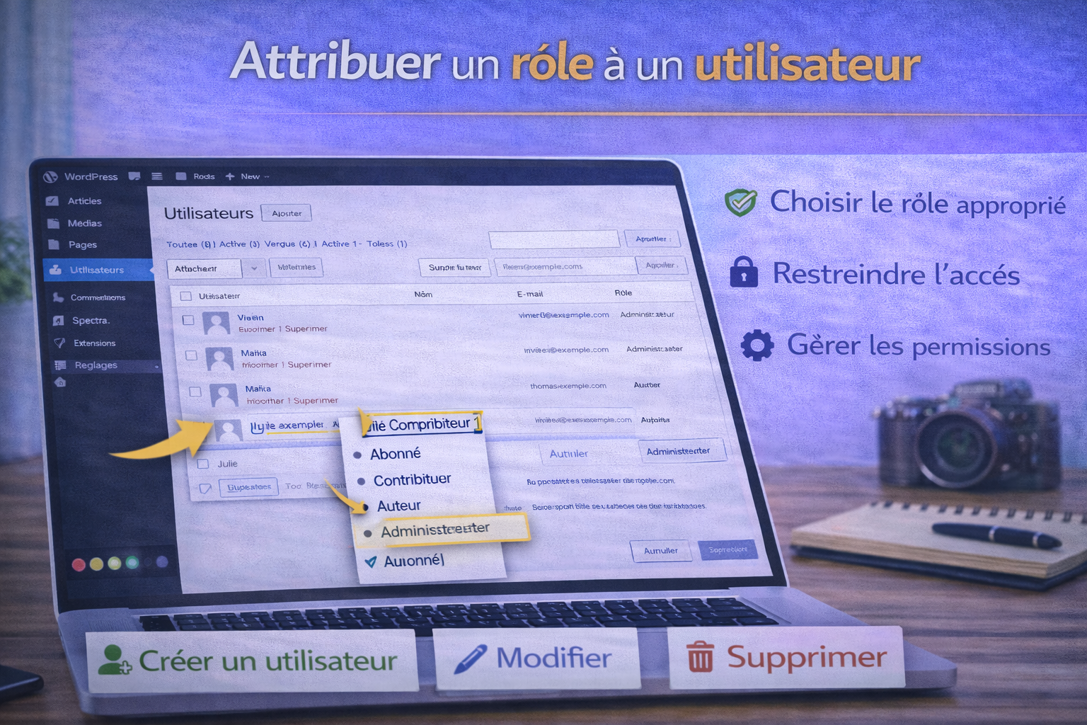 Attribuer un rôle à un utilisateur