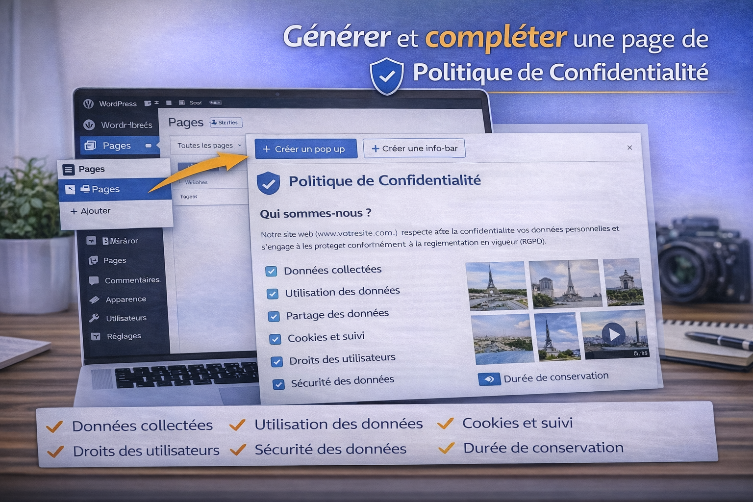 Générer et compléter une page de politique de confidentialité