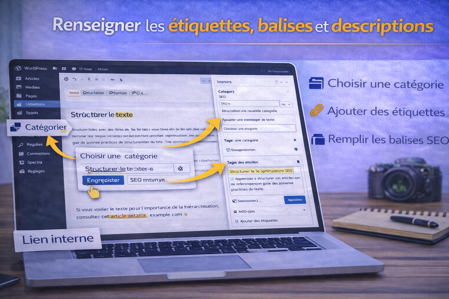 Renseigner les étiquettes, balises et descriptions