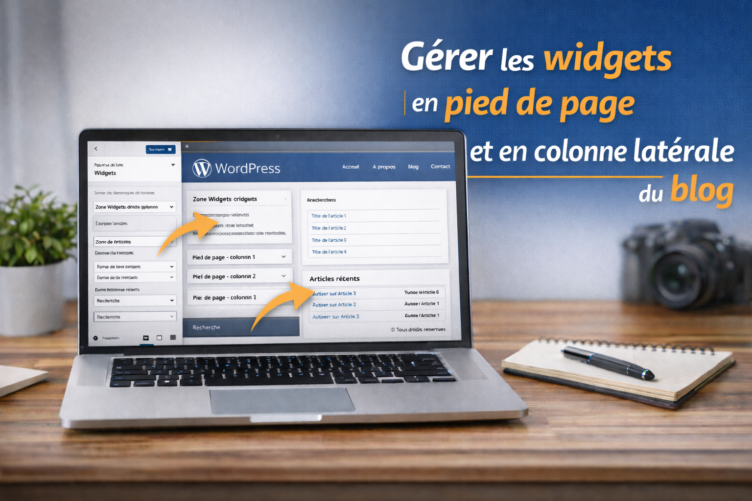 Gérer les widgets en pied de page et en colonne latérale du blog