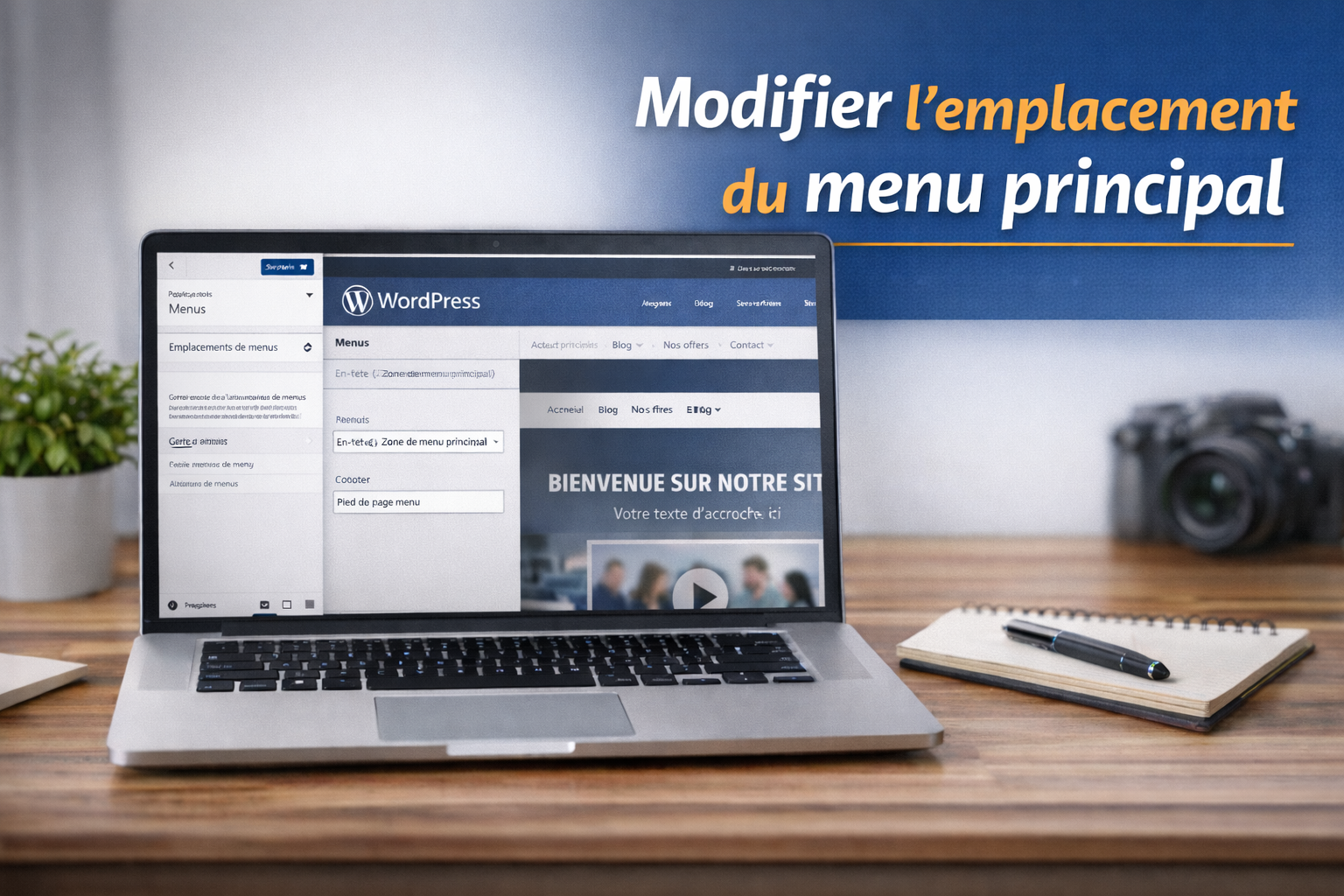 Modifier l’emplacement du menu principal