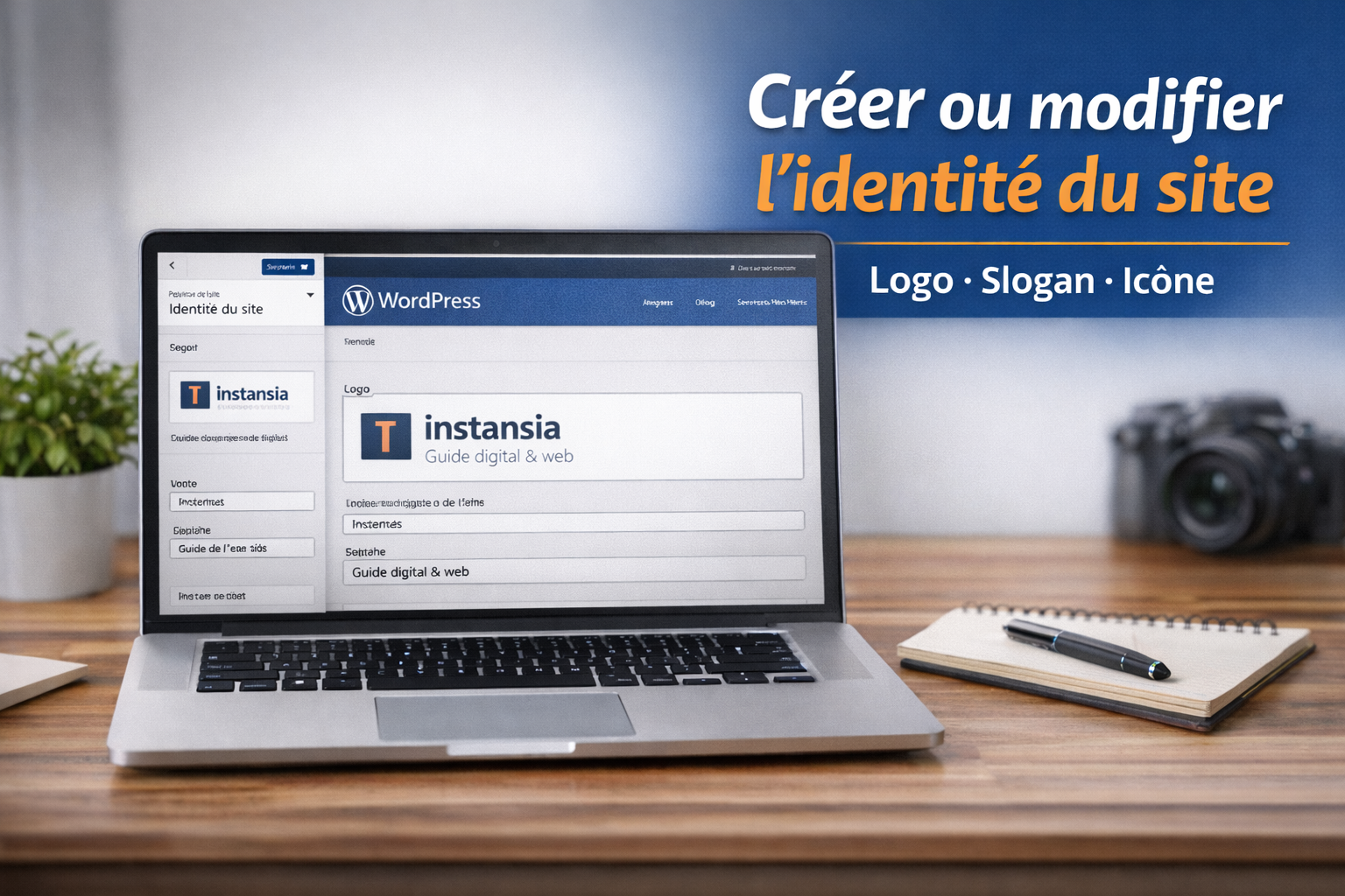 Créer ou modifier l’identité du site (logo, slogan, icône)