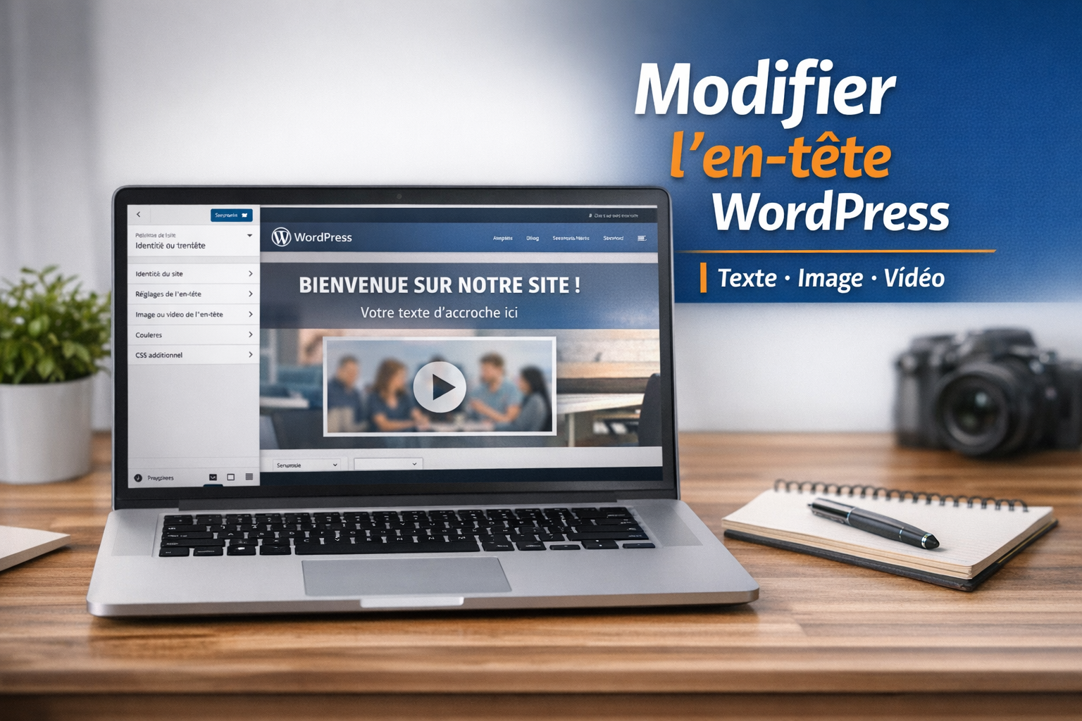 Modifier l’en-tête (texte, photo et vidéo)