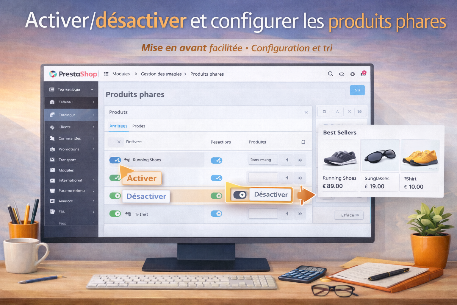 Activer, désactiver et configurer les produits phares