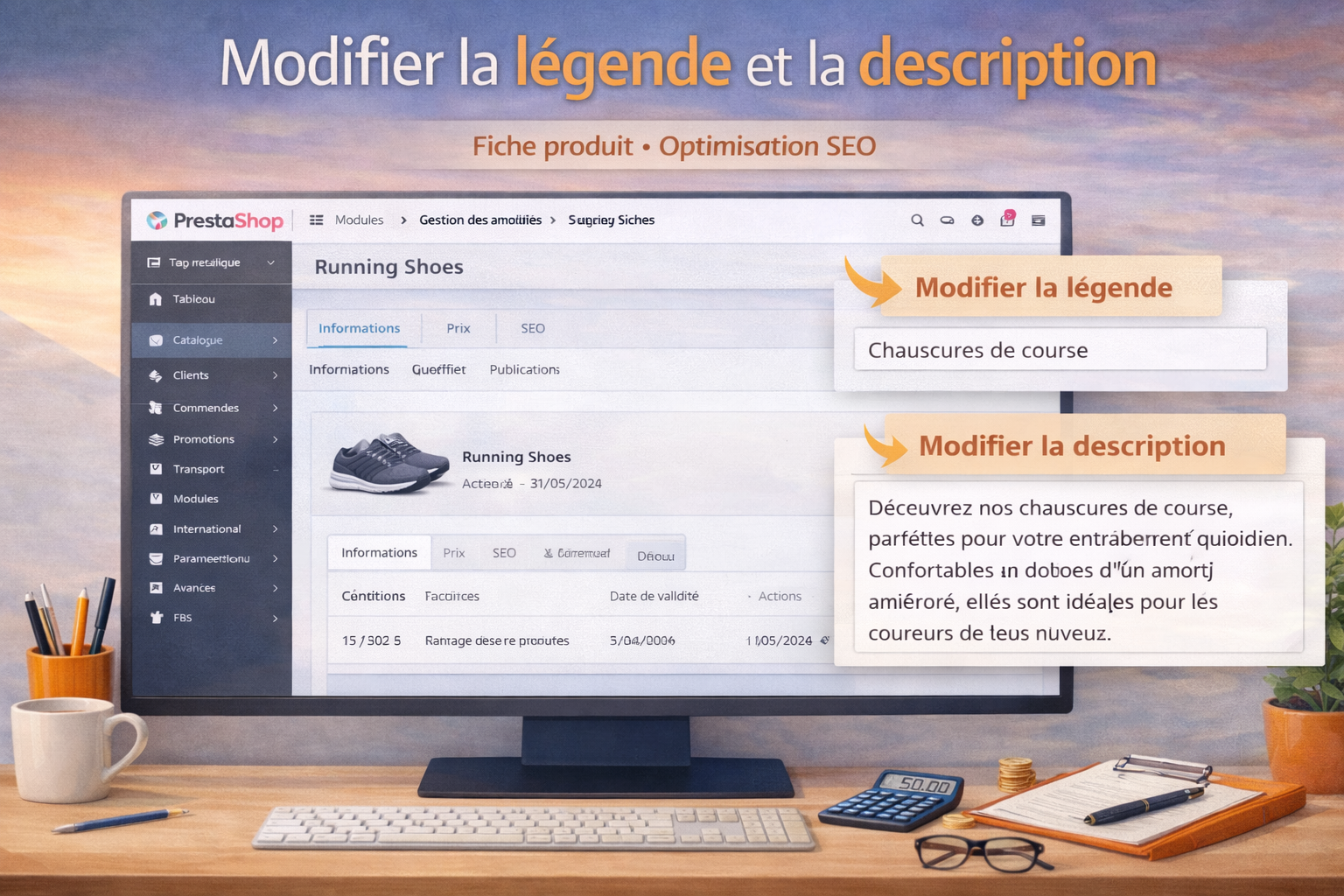 Modifier la légende et la description d’une image