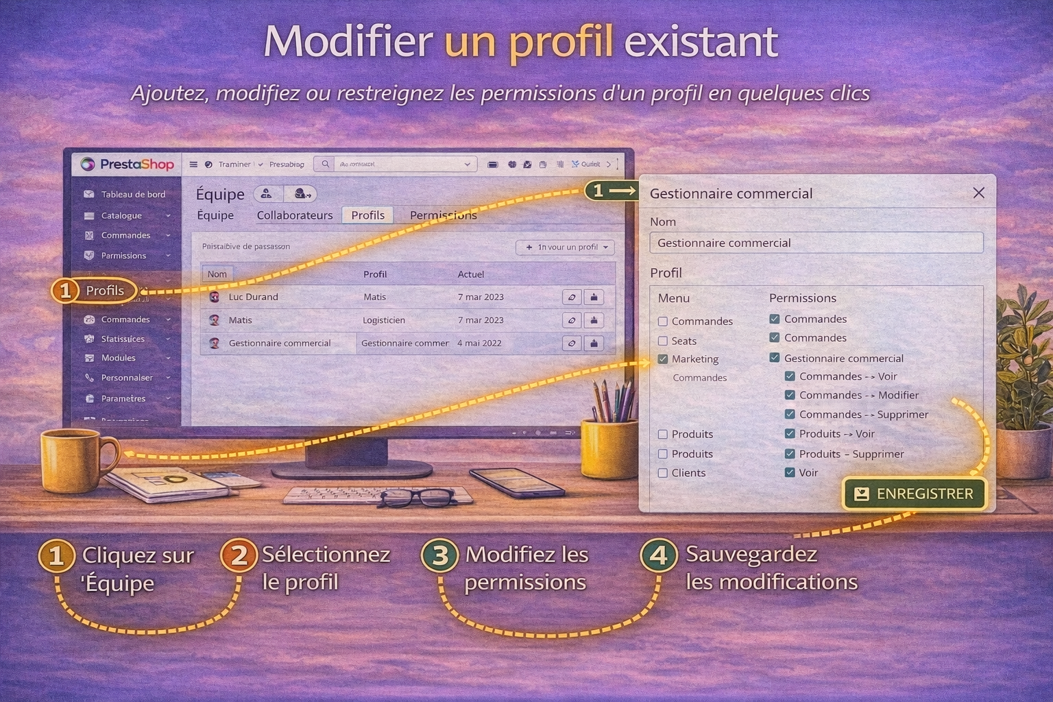 Modifier un profil existant