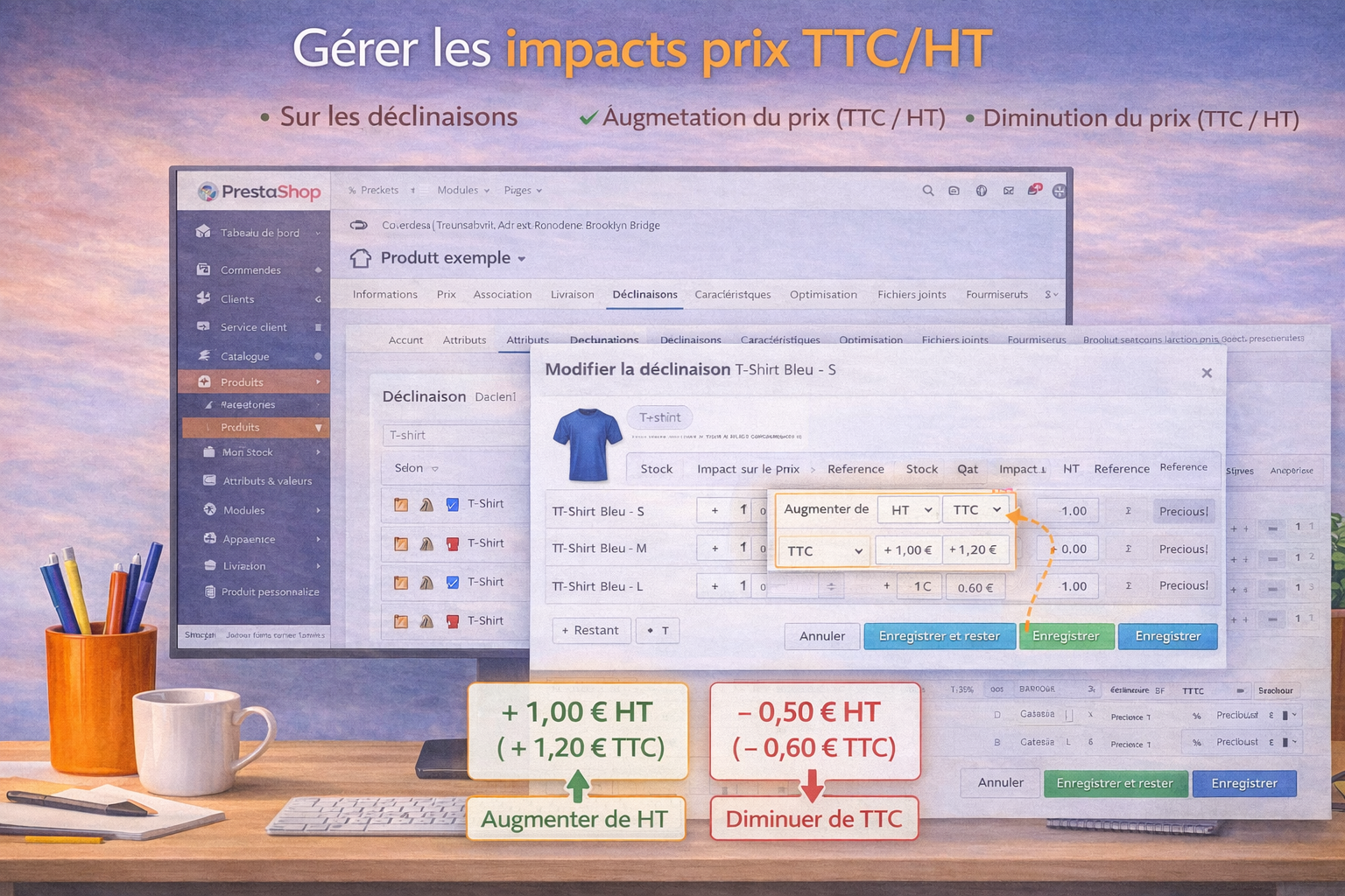 Gérer les impacts prix TTC / HT