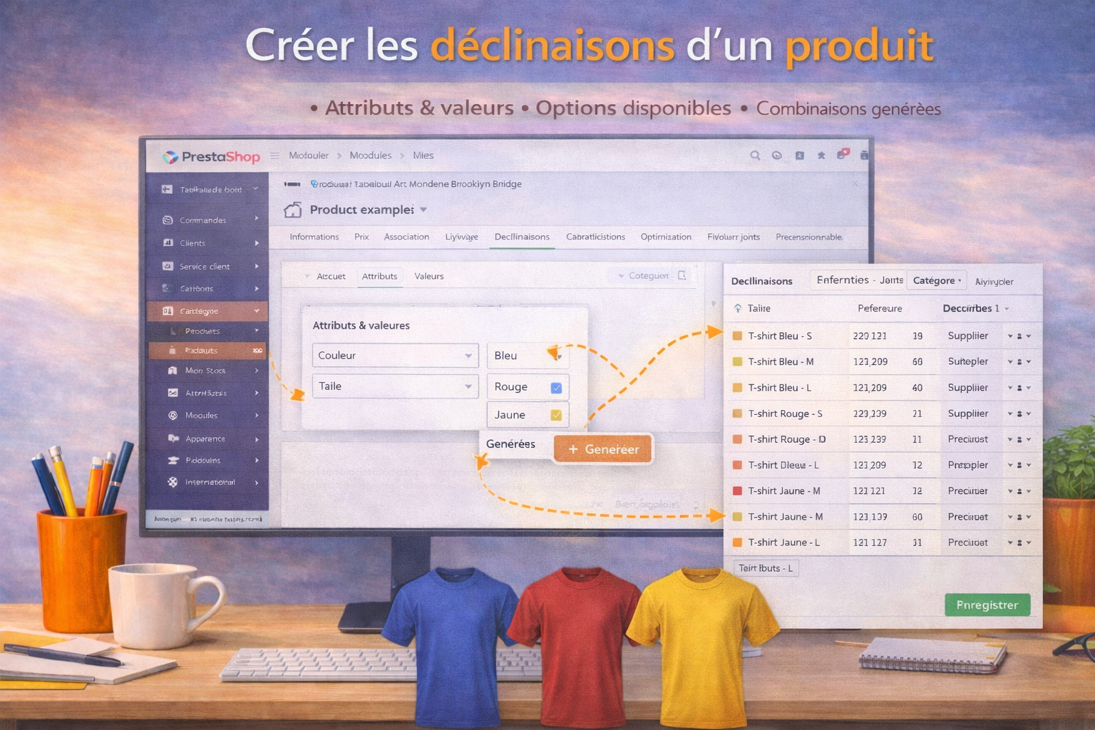 Créer les déclinaisons d’un produit