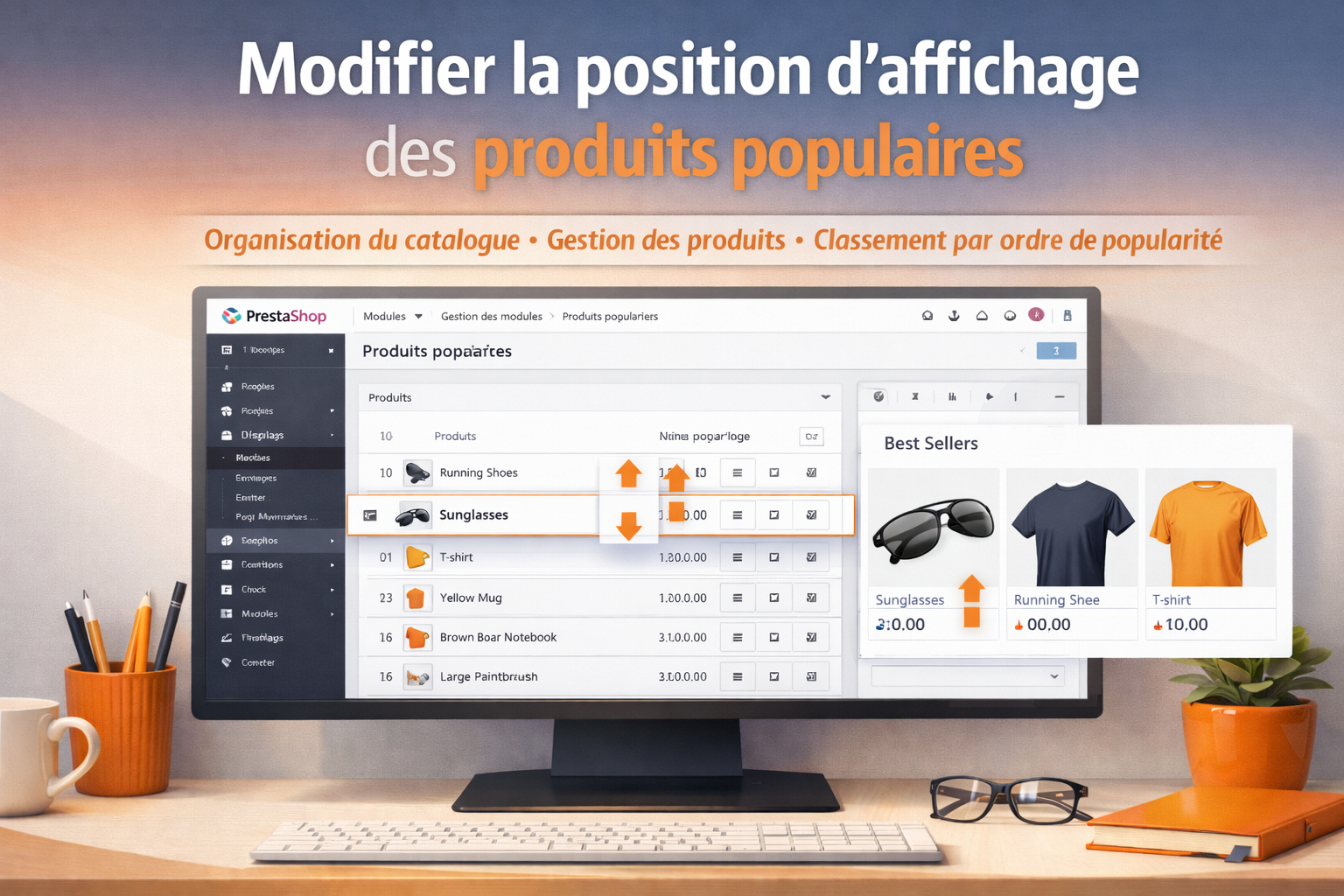 Modifier la position d’affichage des produits populaires