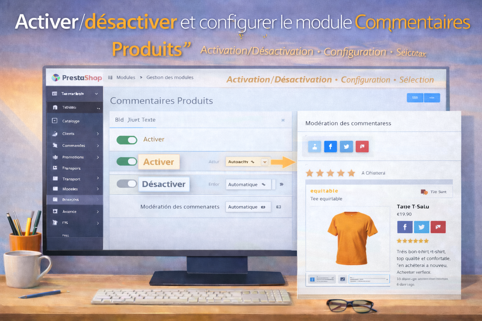 Activer, désactiver et configurer le module Commentaires Produits