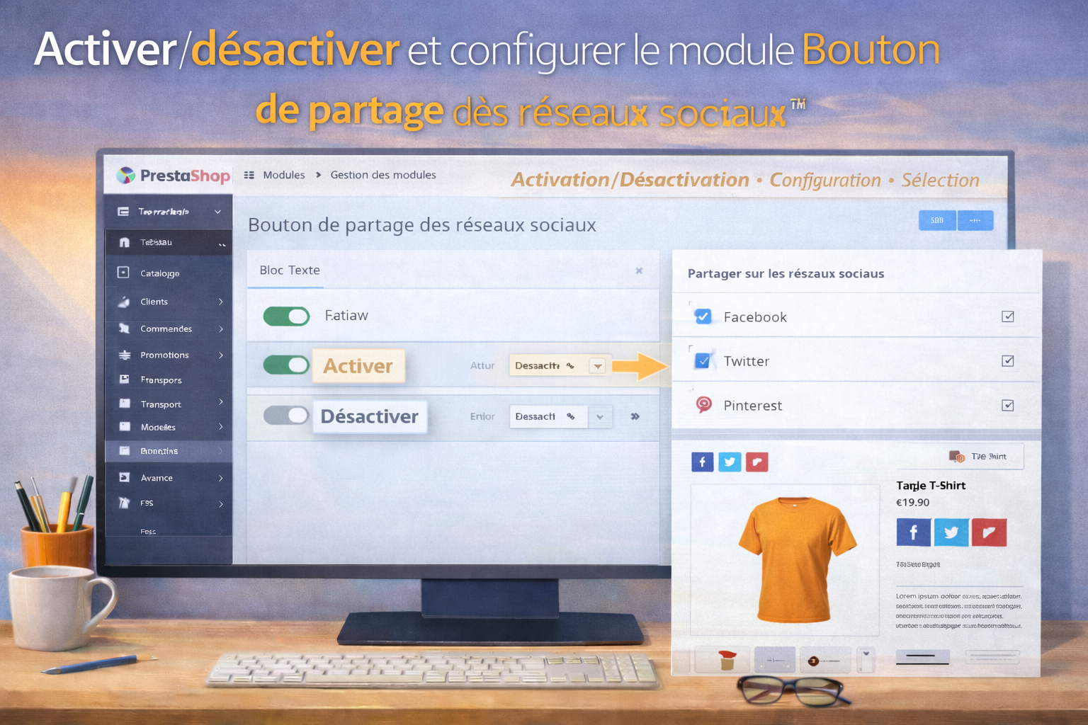 Activer, désactiver et configurer le module Bouton de partage des réseaux sociaux
