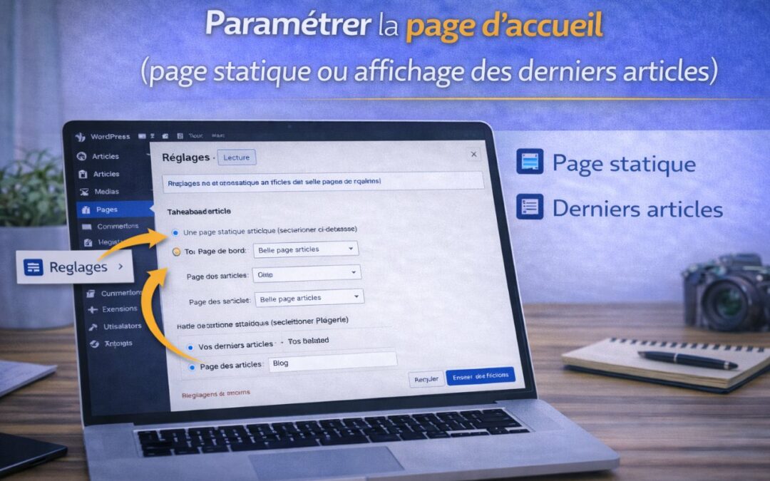 Paramétrer la page d’accueil dans WordPress (page statique ou affichage des derniers articles)
