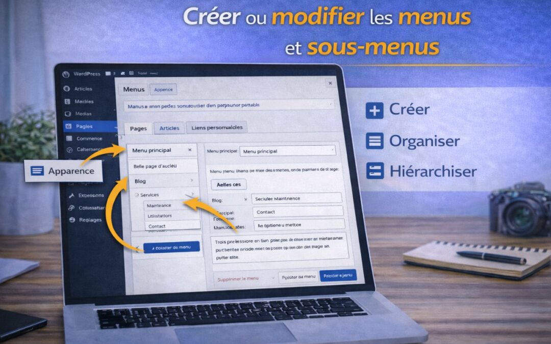 Créer ou modifier les menus et sous-menus dans WordPress
