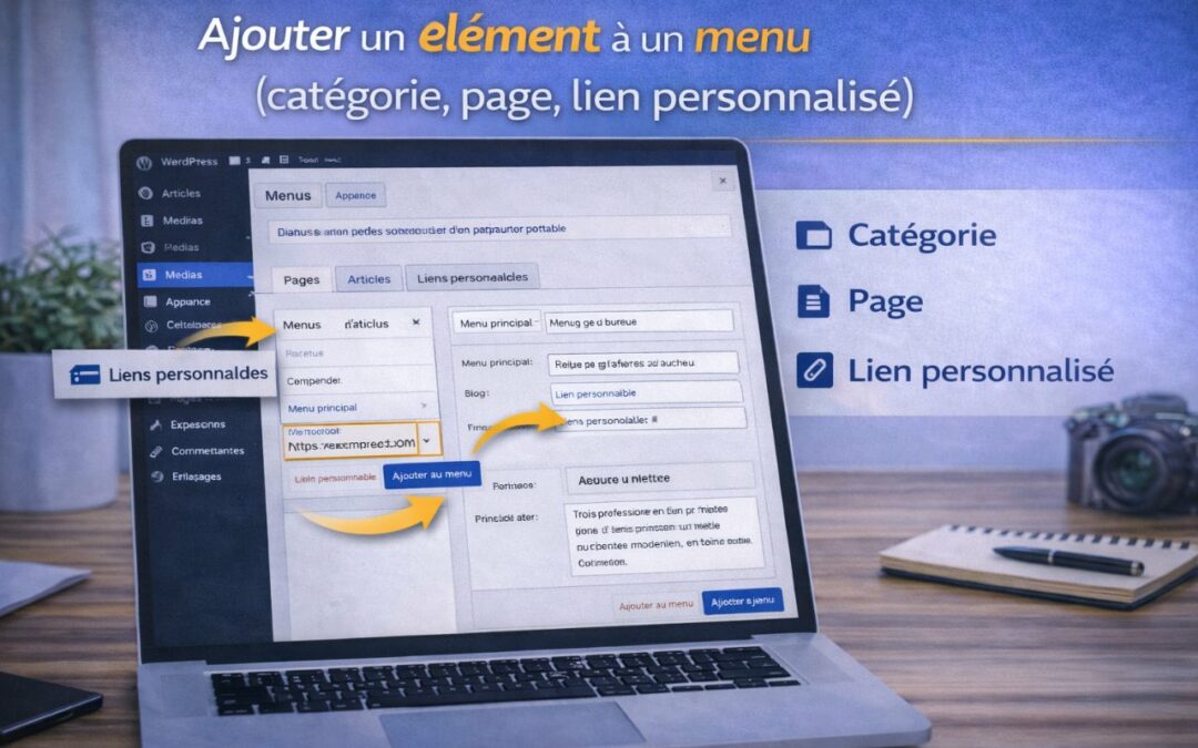 Ajouter un élément à un menu dans WordPress (catégorie, page, lien personnalisé)