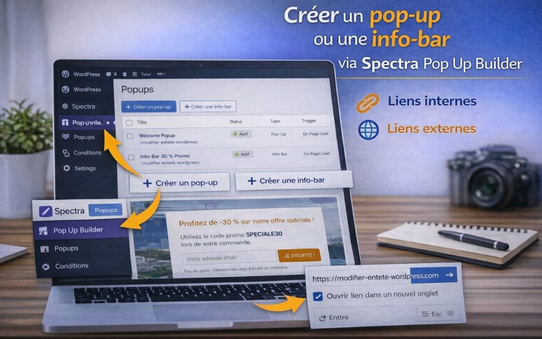 Créer un pop-up ou une info-bar via Spectra Pop Up Builder dans WordPress