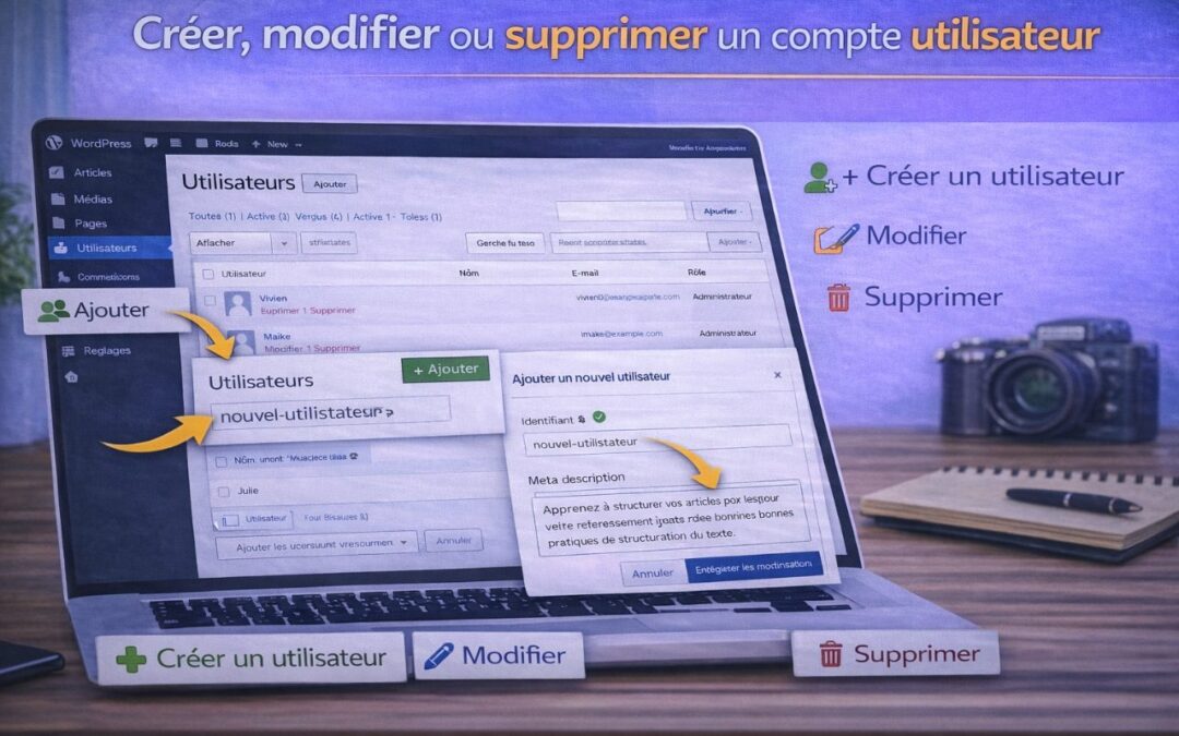 Créer, modifier ou supprimer un compte utilisateur dans WordPress