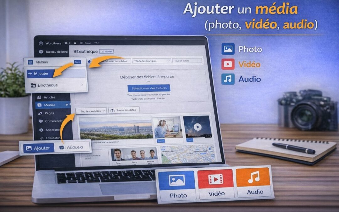 Ajouter un média dans WordPress (photo, vidéo, audio)