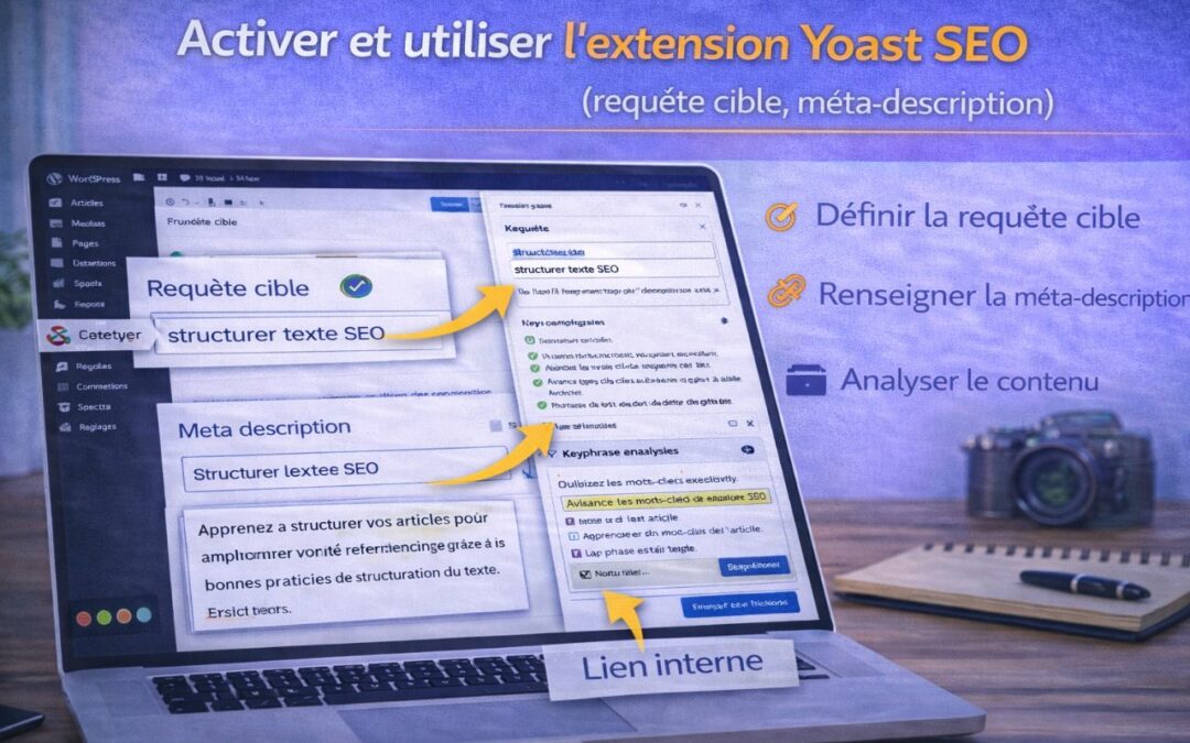 Activer et utiliser l’extension Yoast SEO dans WordPress (requête cible, méta-description)