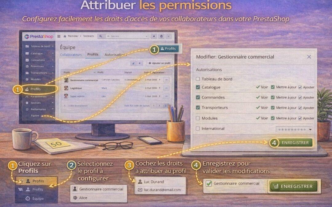 Attribuer les permissions dans PrestaShop