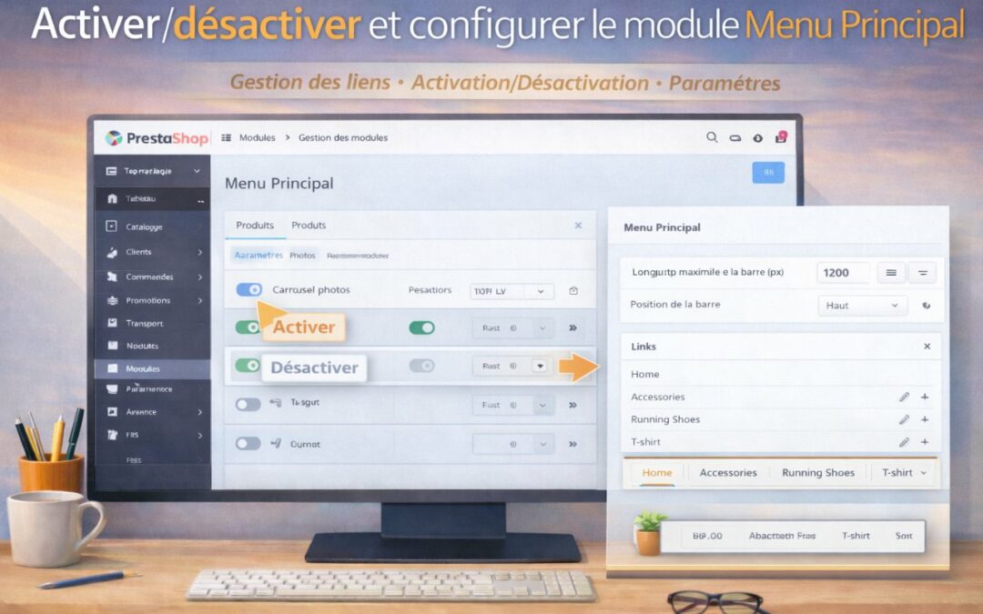 Activer, désactiver et configurer le module Menu principal dans PrestaShop