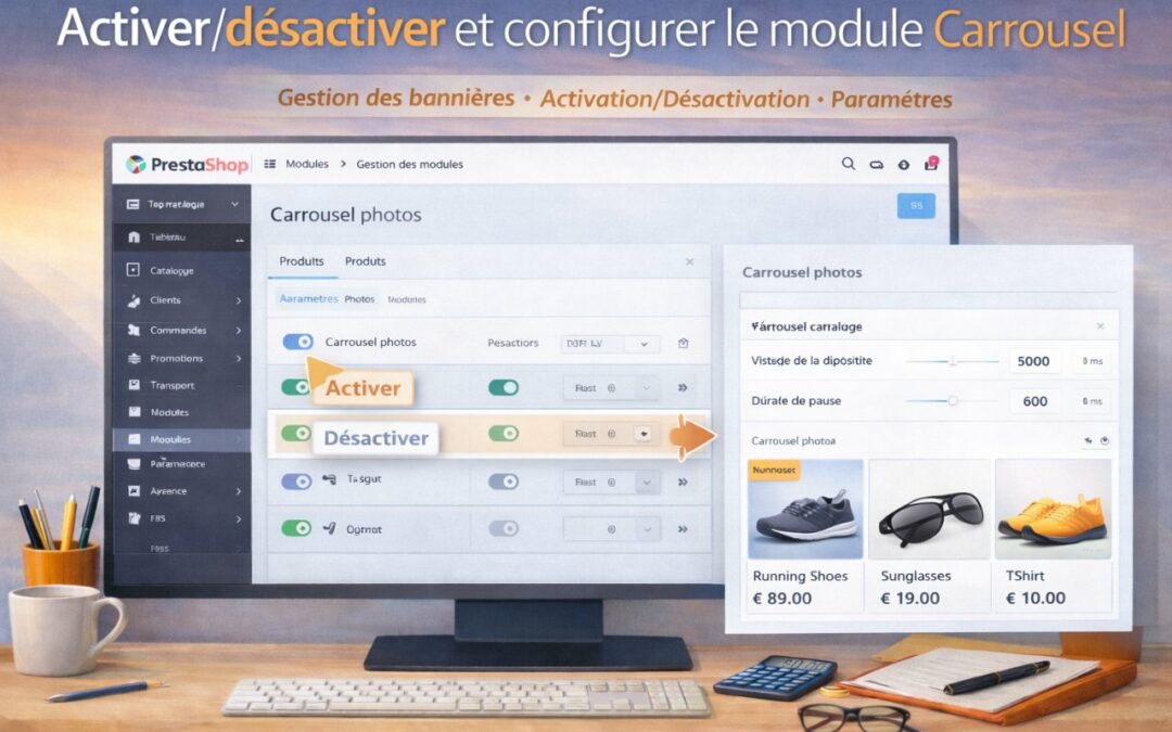 Activer, désactiver et configurer le module Carrousel dans PrestaShop