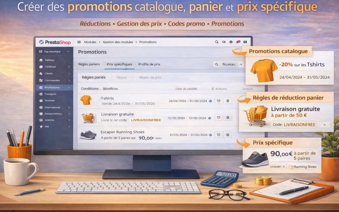 Créer des promotions catalogue, panier et prix spécifiques dans PrestaShop