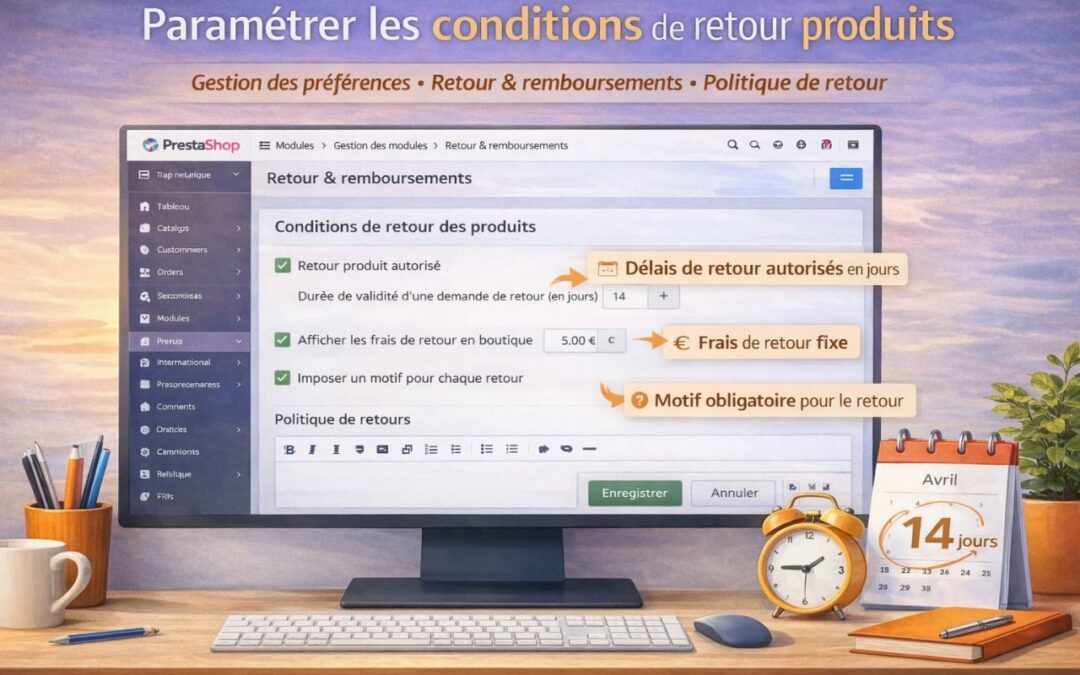 Paramétrer les conditions de retour produits dans PrestaShop