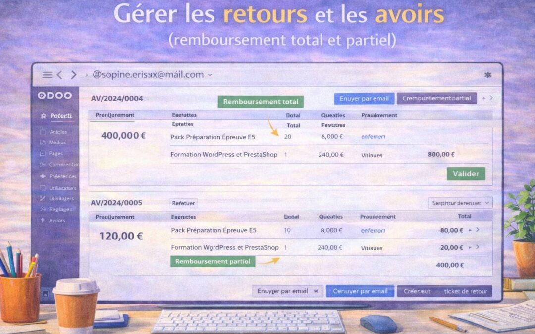 Gérer les retours et les avoirs dans PrestaShop (remboursement total et partiel)