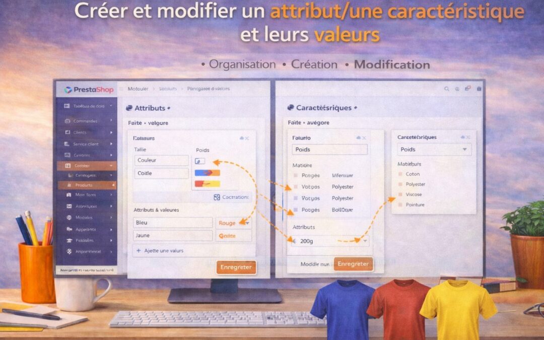 Créer et modifier un attribut / une caractéristique et leurs valeurs dans PrestaShop