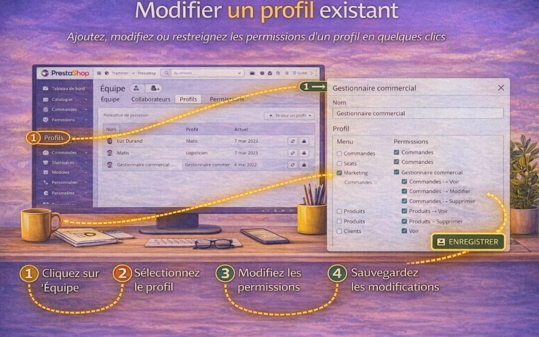 Modifier un profil existant dans PrestaShop