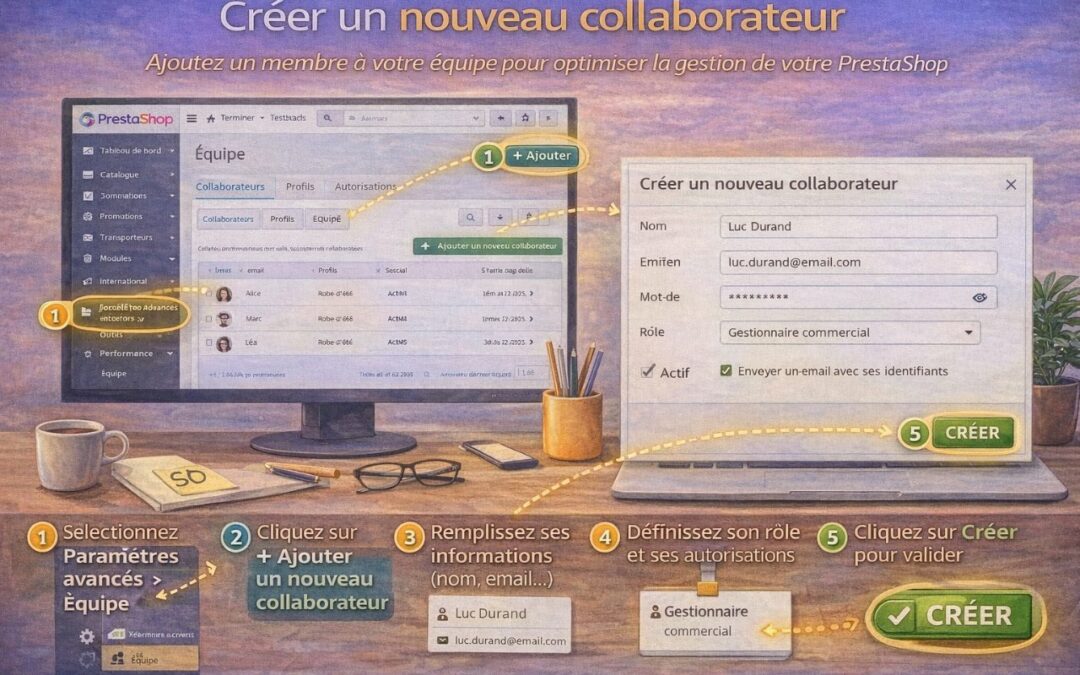 Créer un nouveau collaborateur dans PrestaShop