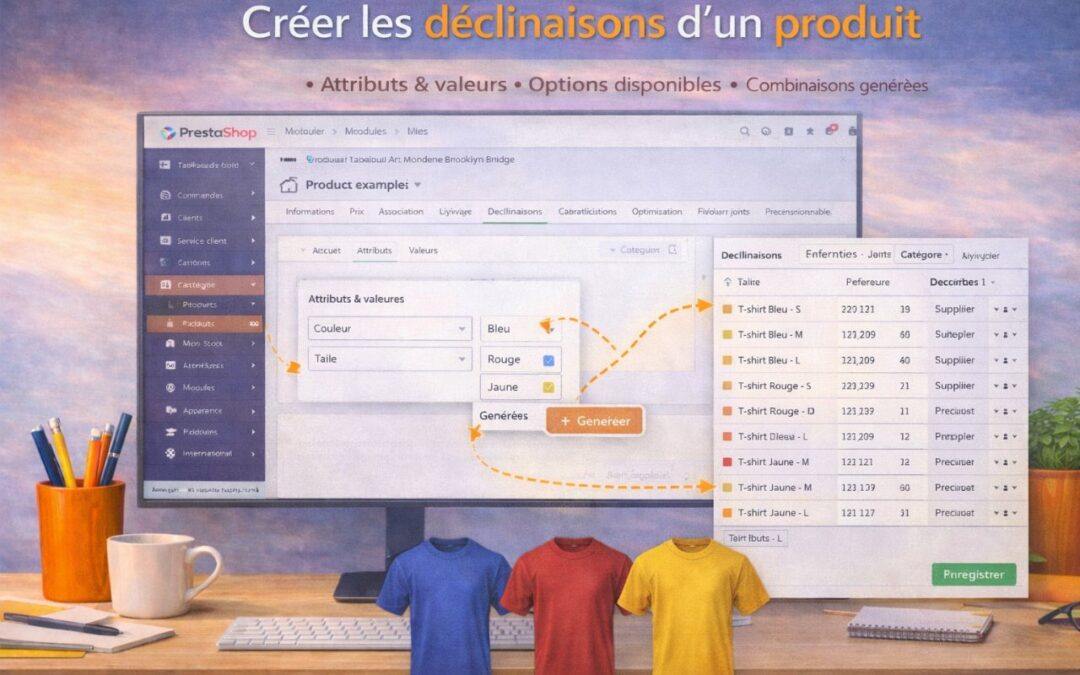 Créer les déclinaisons d’un produit dans PrestaShop