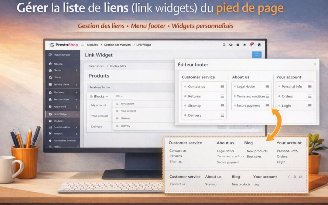 Gérer la liste de liens du pied de page dans PrestaShop (link widgets)