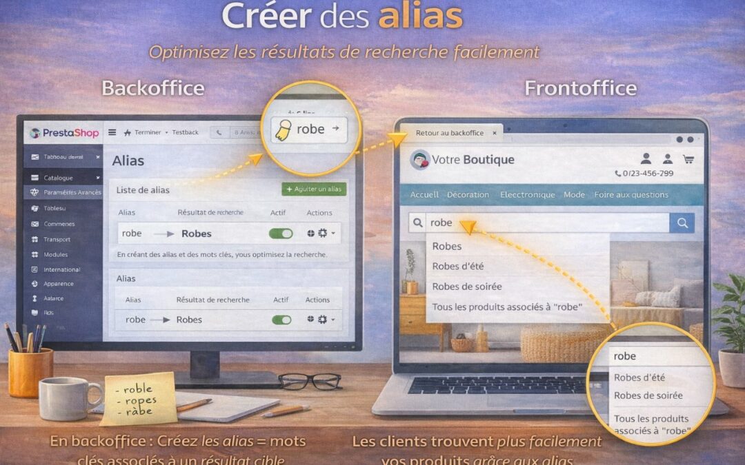 Recherche interne PrestaShop : créer des alias de recherche