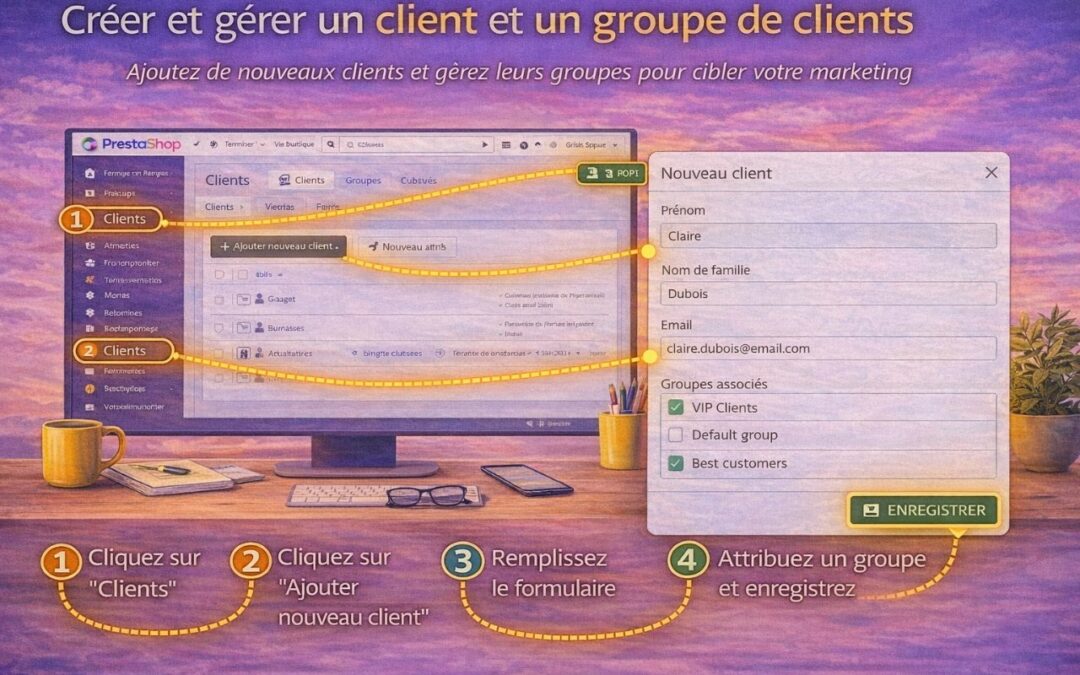 Créer et gérer un client et un groupe de clients dans PrestaShop