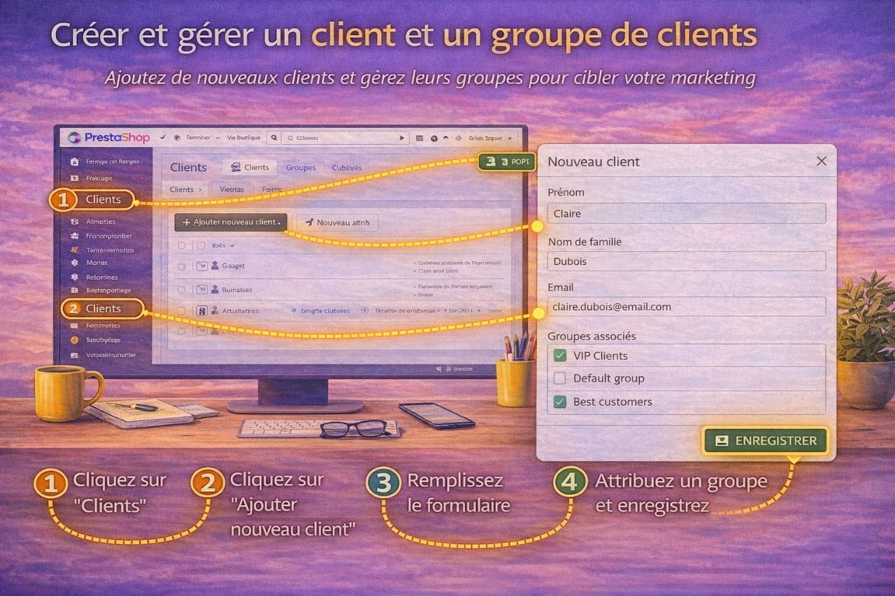 Créer et gérer un client et un groupe de clients