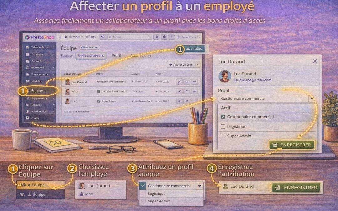 Affecter un profil à un employé dans PrestaShop