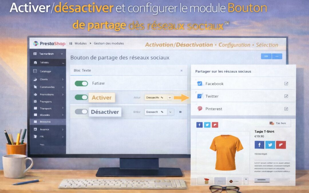 Activer, désactiver et configurer le module Bouton de partage des réseaux sociaux dans PrestaShop