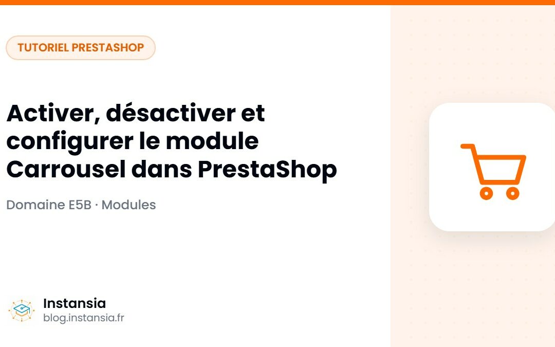 Activer, désactiver et configurer le module Carrousel dans PrestaShop
