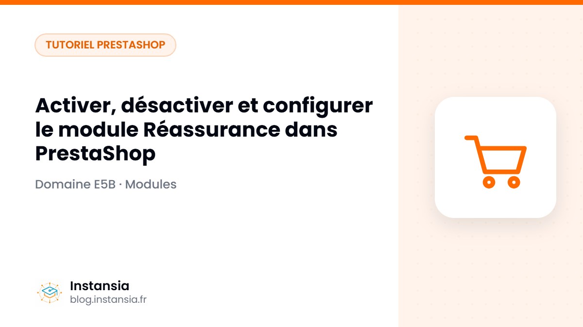 Activer, désactiver et configurer le module Réassurance dans PrestaShop