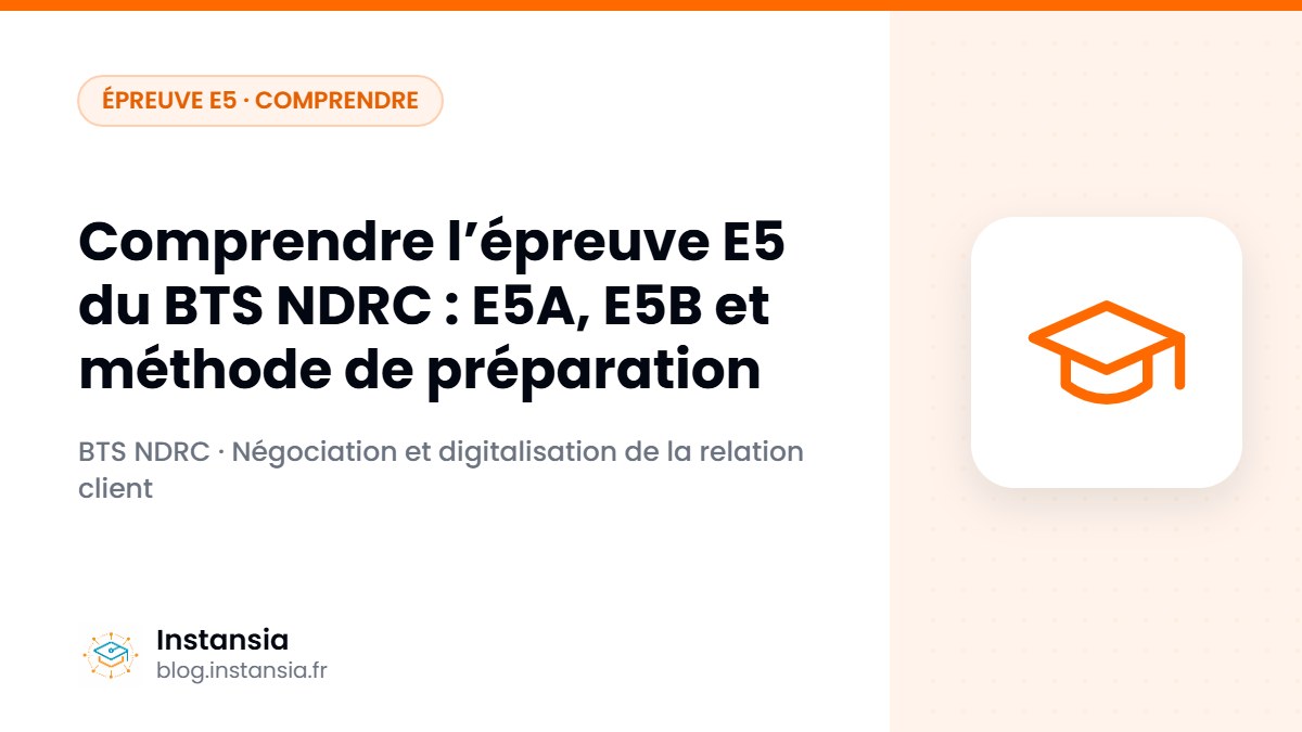 Comprendre l’épreuve E5 du BTS NDRC : E5A, E5B et méthode de préparation