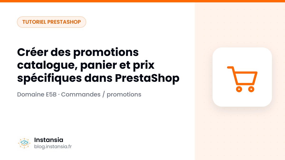 Créer des promotions catalogue, panier et prix spécifiques dans PrestaShop