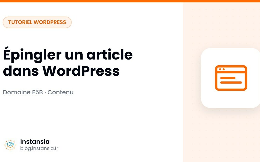 Épingler un article dans WordPress