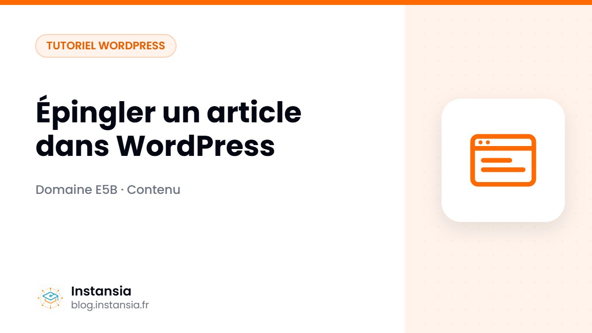 Épingler un article dans WordPress