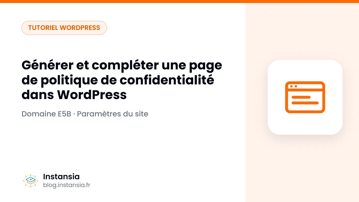 Générer et compléter une page de politique de confidentialité dans WordPress