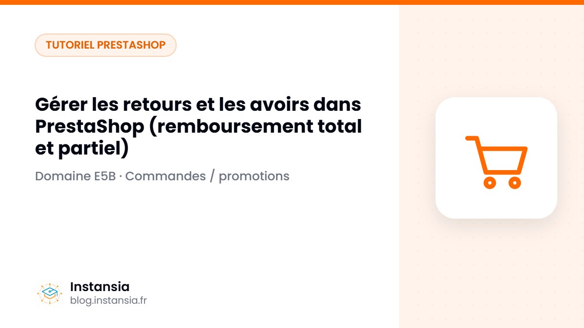 Gérer les retours et les avoirs dans PrestaShop (remboursement total et partiel)