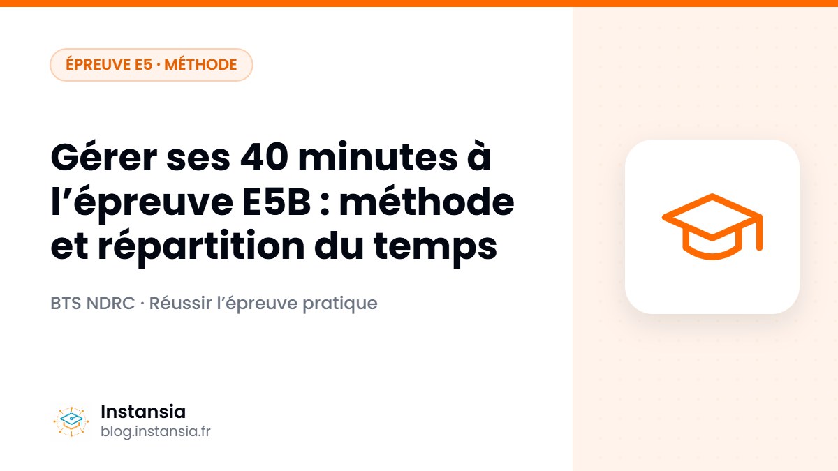 Gérer ses 40 minutes à l’épreuve E5B : méthode et répartition du temps