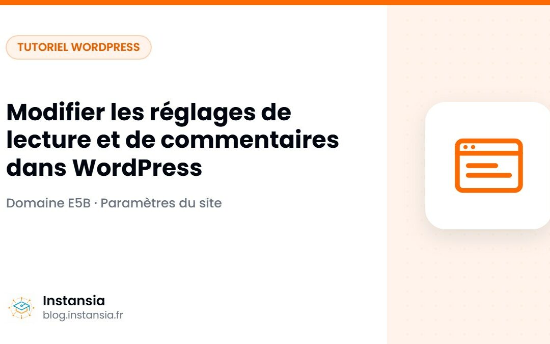 Modifier les réglages de lecture et de commentaires dans WordPress