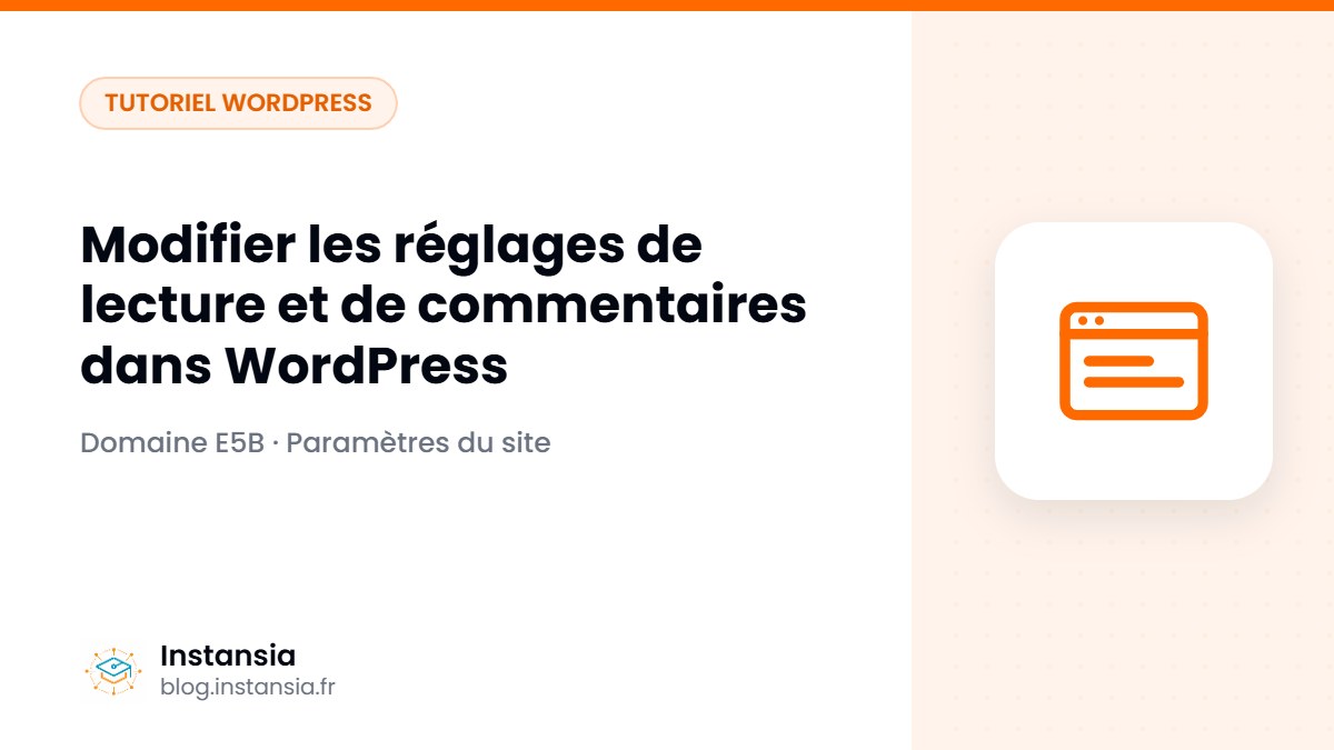 Modifier les réglages de lecture et de commentaires dans WordPress