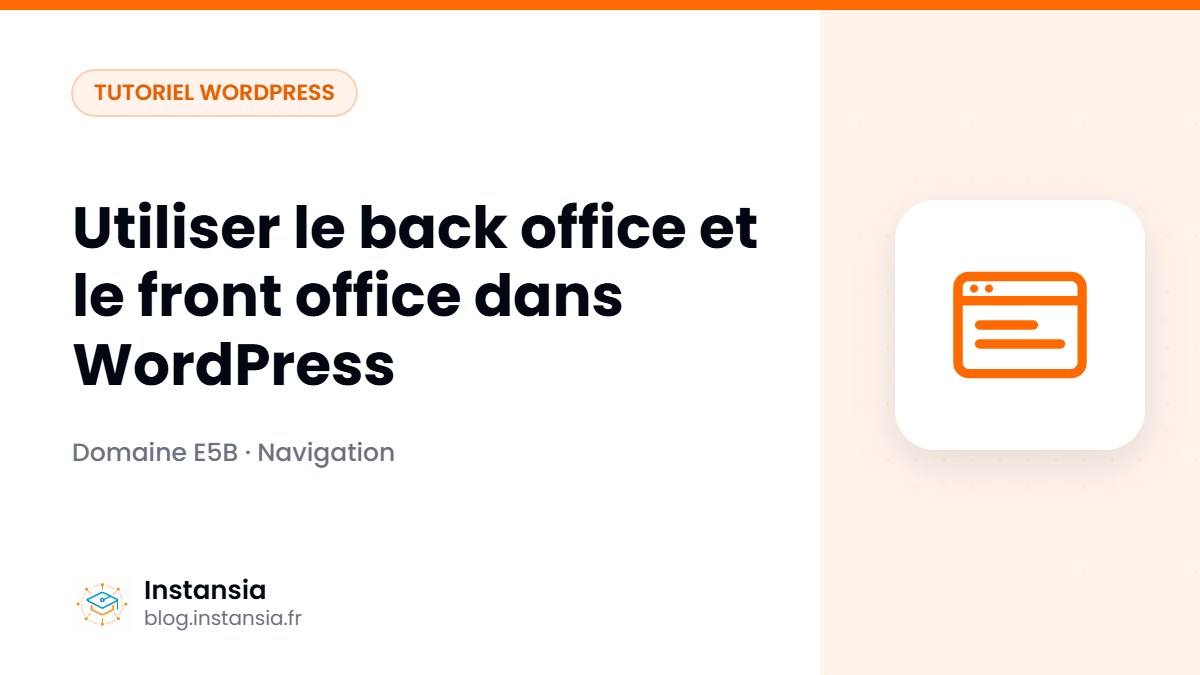 Utiliser le back office et le front office dans WordPress